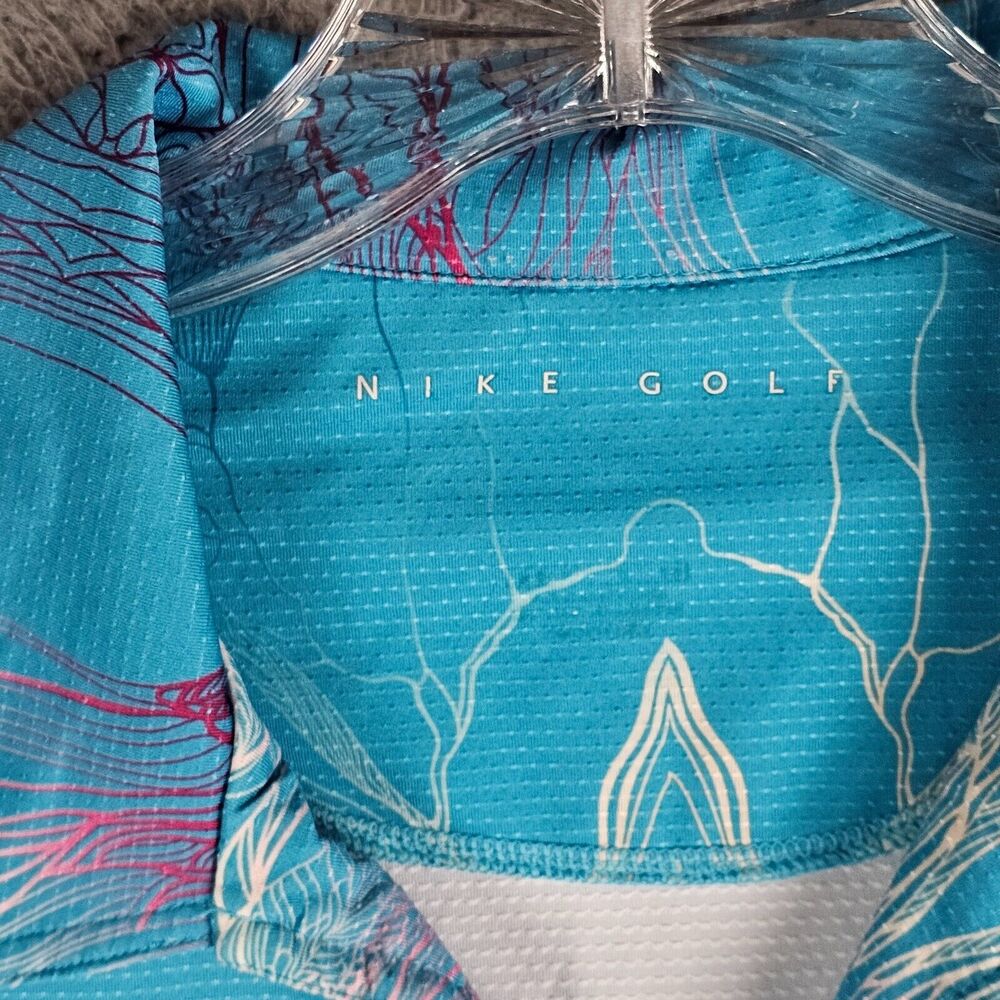 Nike Golf Floral Tank Top Polo Blue Sleeveless Embroidered - Picture 6 of 9